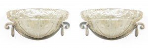 French art deco molded glass wall sconces