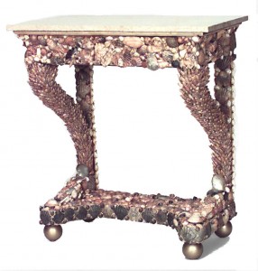 Italian Mid Century grotto style sea shell console table
