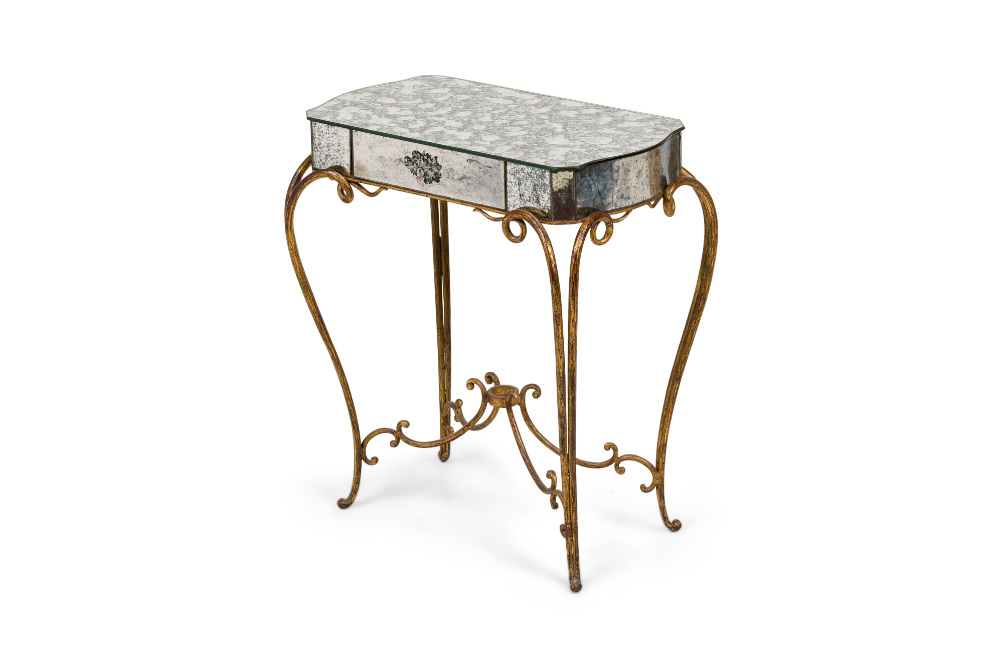 French rectangular mirrored end table 1