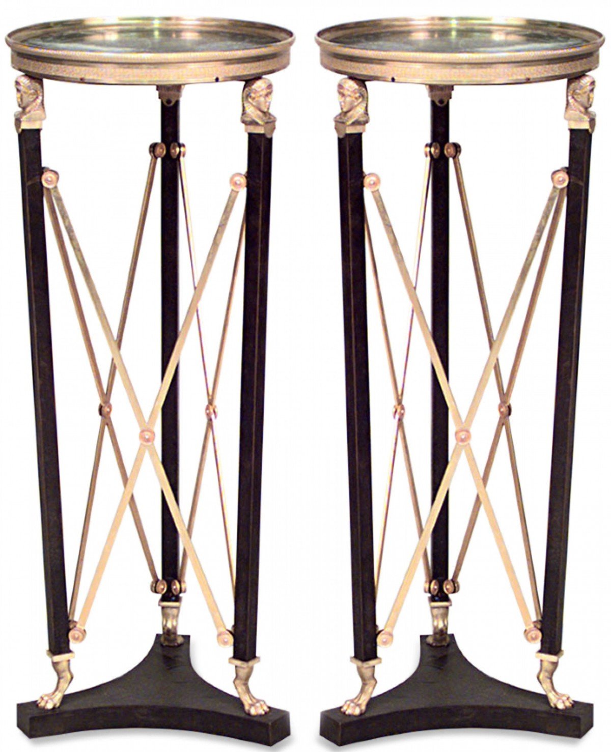 Pair french empire bronze pedestals