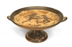 Greek style painted terra cotta centerpiece 1