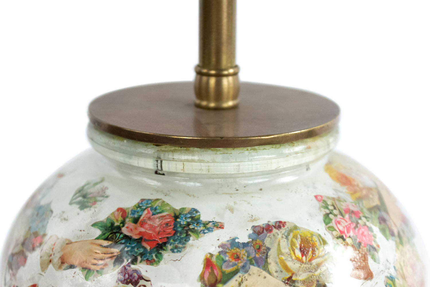 English victorian decoupage table lamps