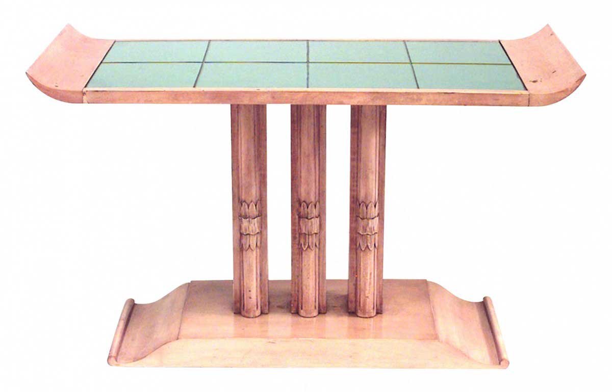 American art moderne pedestal coffee table