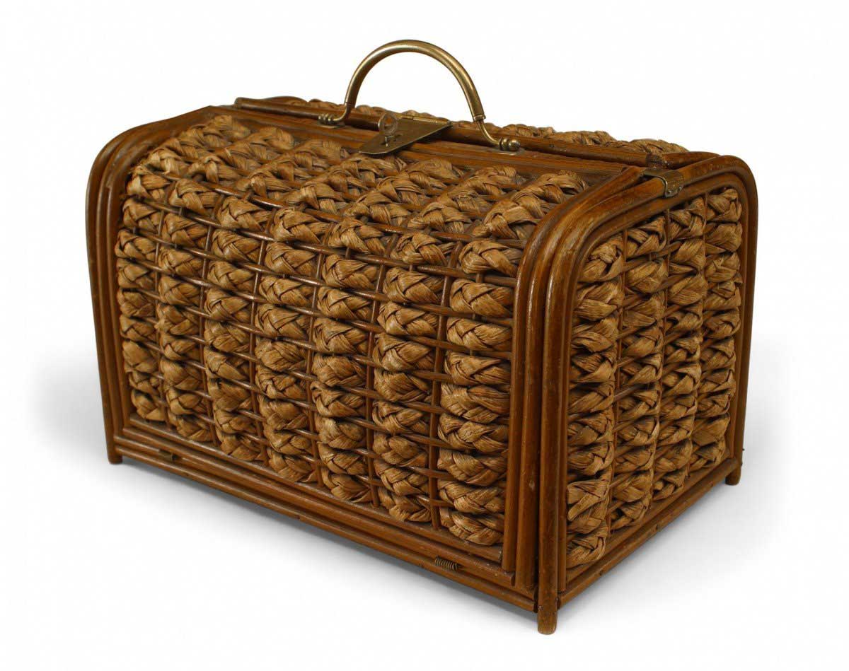 English victorian rattan box 1