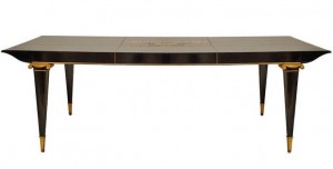 French mid century ormolu ebonized dining table 1