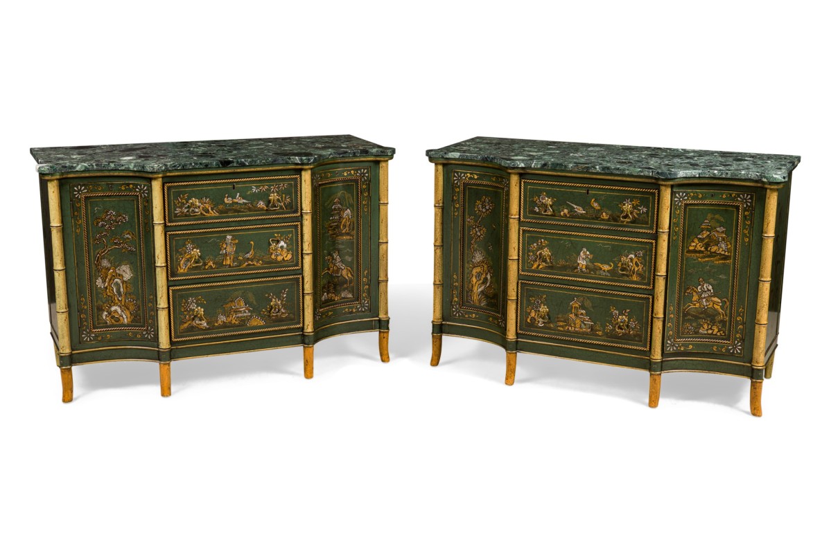 Cabinet case piece commode english regency lacquer 058555