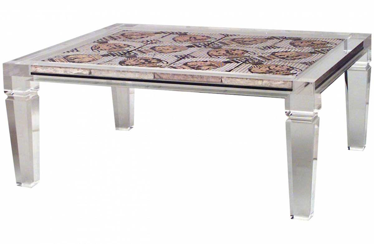 French lucite coffee table