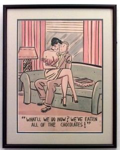 Paintings art cartoon mid century american watercolor 058801