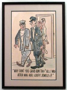 Paintings art cartoon mid century american watercolor 058804a 1