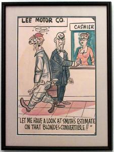 Paintings art cartoon mid century american watercolor 058805a 1