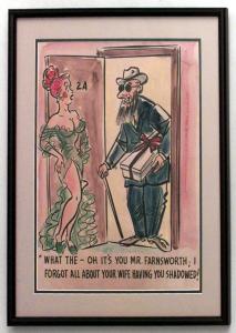 Paintings art cartoon mid century american watercolor 058807a 1