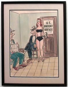 Paintings art cartoon mid century american watercolor 058809a 1