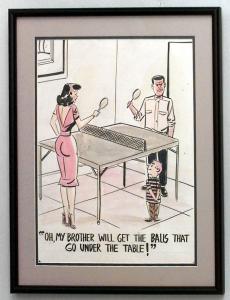 Paintings art cartoon mid century american watercolor 058810a 1