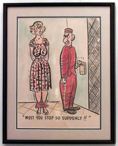 Paintings art cartoon mid century american watercolor 058811a 1