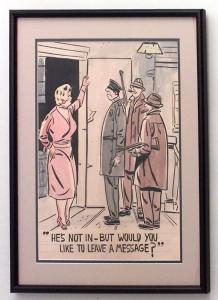 Paintings art cartoon mid century american watercolor 058821 1
