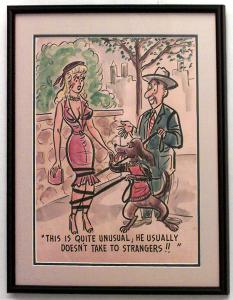 Paintings art cartoon mid century american watercolor 058825a 1