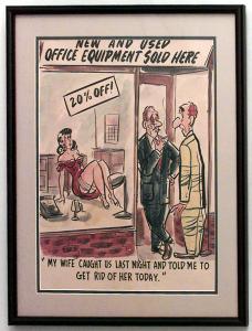 Paintings art cartoon mid century american watercolor 058829a 1