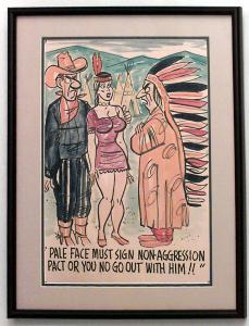 Paintings art cartoon mid century american watercolor 058830a 1