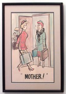 Paintings art cartoon mid century american watercolor 058841 1