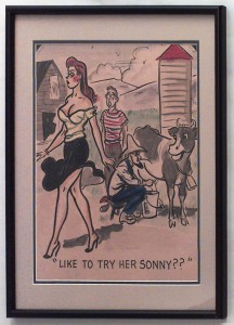 Paintings art cartoon mid century american watercolor 058845