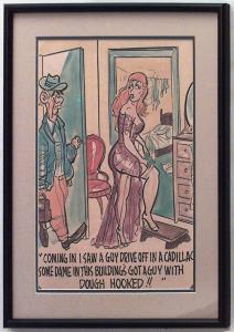 Paintings art cartoon mid century american watercolor 058846 1