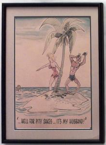 Paintings art cartoon mid century american watercolor 058851 1