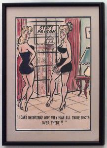 Paintings art cartoon mid century american watercolor 058855 1