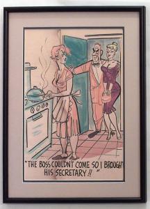 Paintings art cartoon mid century american watercolor 058856 1
