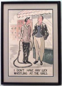 Paintings art cartoon mid century american watercolor 058857 1