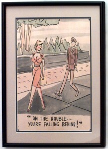 Paintings art cartoon mid century american watercolor 058860