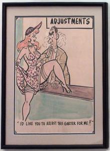 Paintings art cartoon mid century american watercolor 058865 1