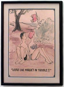 Paintings art cartoon mid century american watercolor 058869 1