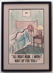 Paintings art cartoon mid century american watercolor 058871