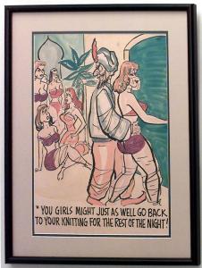 Paintings art cartoon mid century american watercolor 058874 1