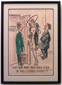 Paintings art cartoon mid century american watercolor 058877 1