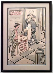 Paintings art cartoon mid century american watercolor 058878 1