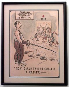 Paintings art cartoon mid century american watercolor 058882 1