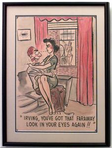 Paintings art cartoon mid century american watercolor 058889 1