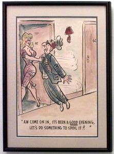 Paintings art cartoon mid century american watercolor 058897