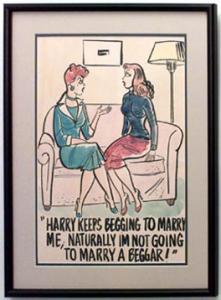 Paintings art cartoon mid century american watercolor 058898 1