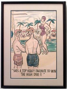 Paintings art cartoon mid century american watercolor 058899 1