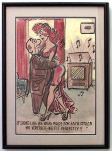 Paintings art cartoon mid century american watercolor 058907 1