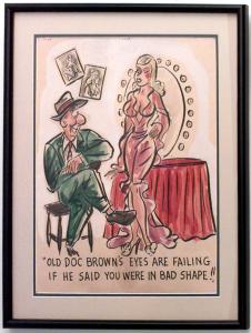 Paintings art cartoon mid century american watercolor 058911 1
