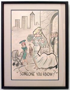 Paintings art cartoon mid century american watercolor 058919 1