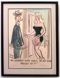 Paintings art cartoon mid century american watercolor 058921 1