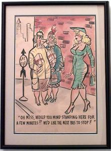 Paintings art cartoon mid century american watercolor 058923 1