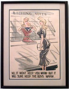 Paintings art cartoon mid century american watercolor 058925 1