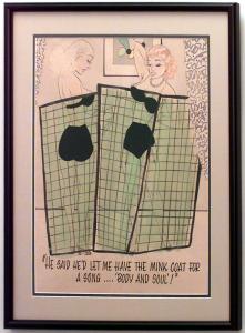 Paintings art cartoon mid century american watercolor 058937 1