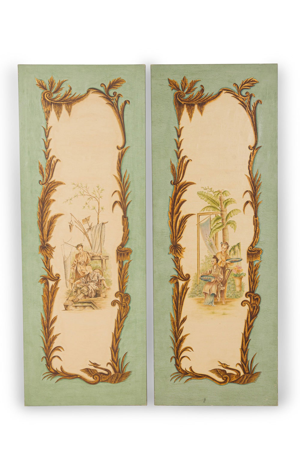 Louis xv celadon chinoiserie genre scenes 1