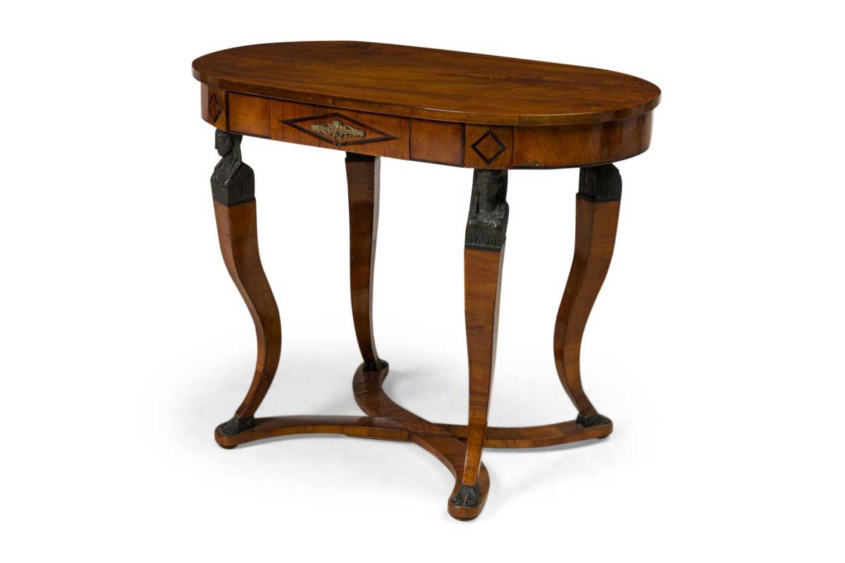 Austrian biedermeier walnut center table 1